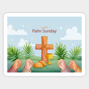 Happy Palm Sunday Illustration Magnet